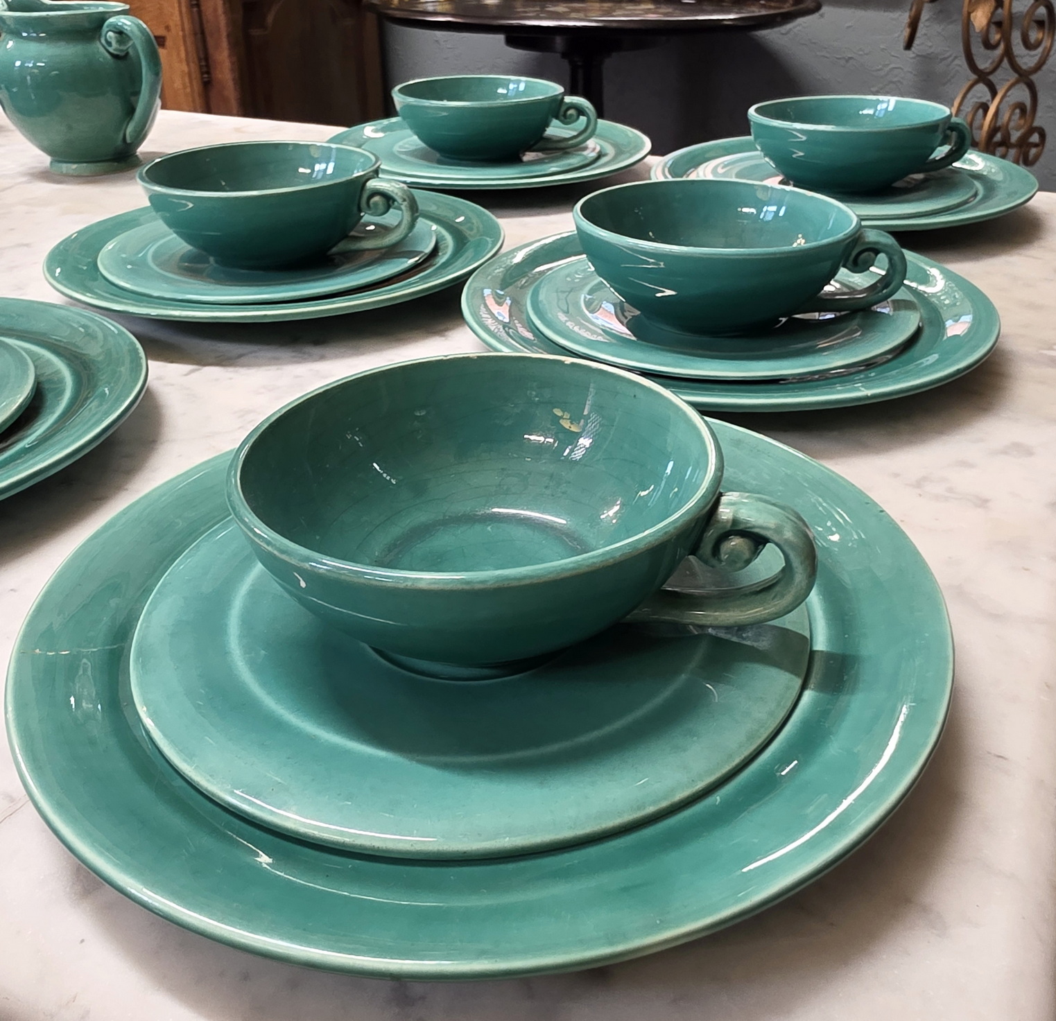 A Vallauris Majolica Coffee Set
